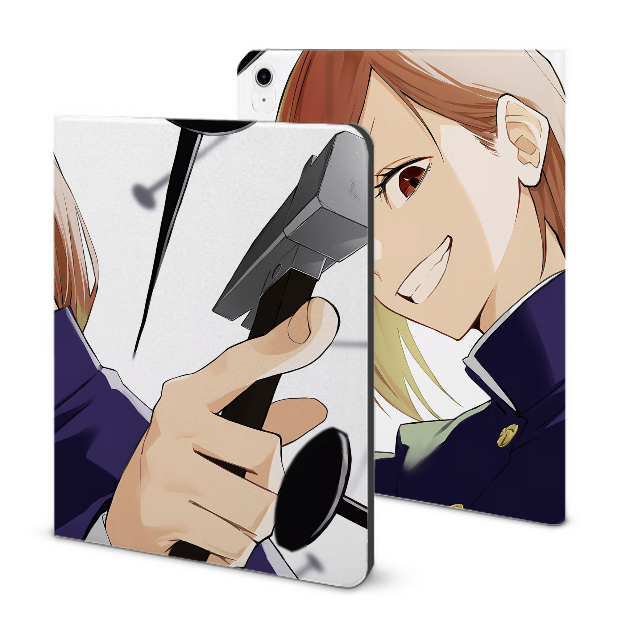 （画像用） 呪術廻戦 Jujutsu Kaisen IPad ケース ブック型 PUレザー TPU 耐衝撃 軽量 薄型 ペン収納なし 全面保護 IPad 各モデル対応